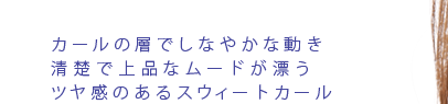 カールの層でしなやかな動き清楚で上品なムードが漂うツヤ感のあるスウィートカール 