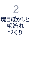 2.境目ぼかしと毛流れづくり 2.境目ぼかしと毛流れづくり