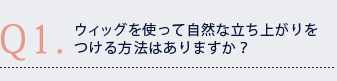 Q1.ウィッグを使って自然な立ち上がりをつける方法はありますか? Q1.ウィッグを使って自然な立ち上がりをつける方法はありますか?