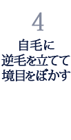 4.自毛に逆毛を立てて境目をぼかす 4.自毛に逆毛を立てて境目をぼかす