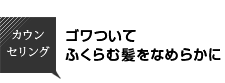 カウンセリング・ゴワついてふくらむ髪をなめらかに カウンセリング・ゴワついてふくらむ髪をなめらかに